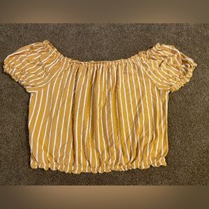 American Eagle Yellow Striped Top